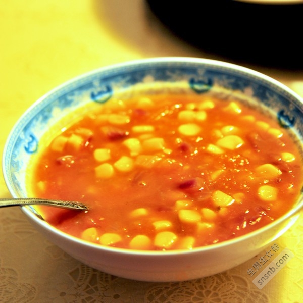 宝宝夏季饮食之蕃茄玉米汤